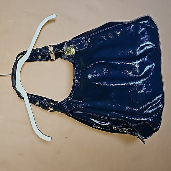 Coach Handbags - Coach Maggie  teal/blue patent leather hobo bag